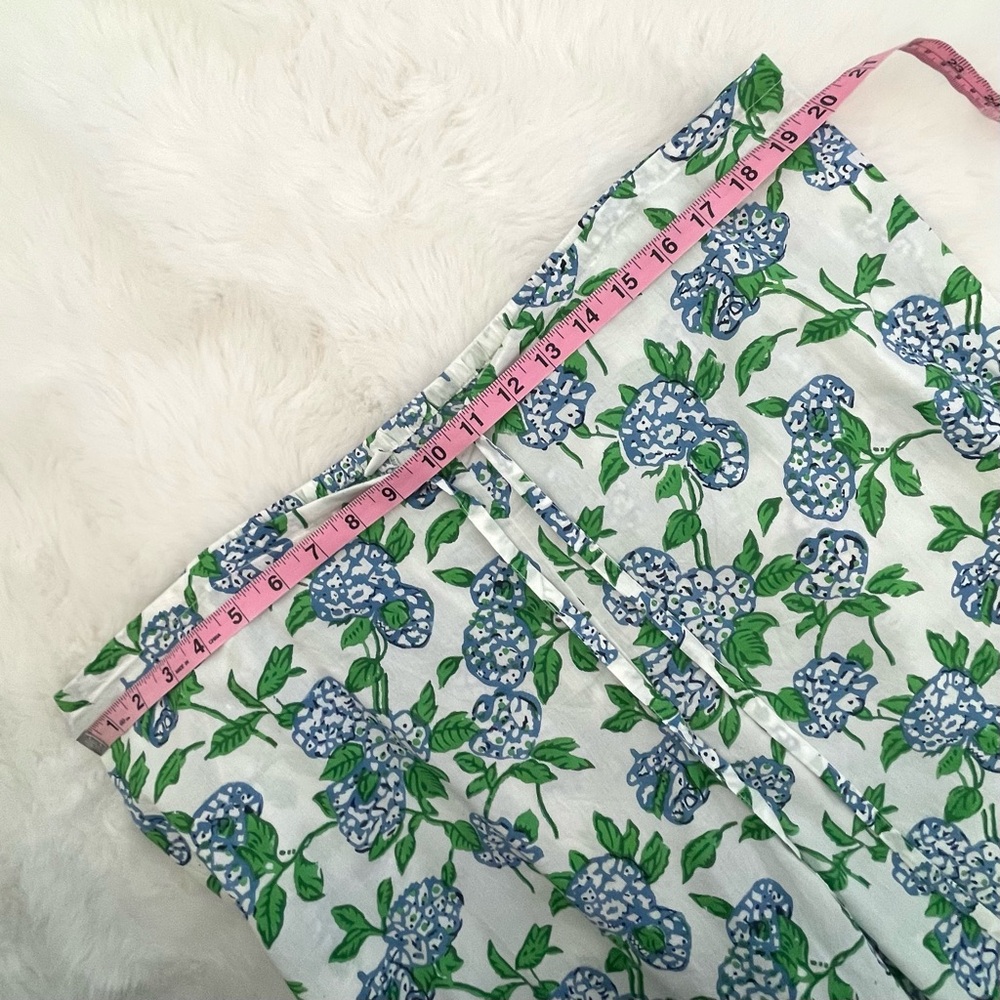 Heidi Carey Blue & White Hydrangea Cotton Poplin Scalloped Pajamas - Picture 7 of 16